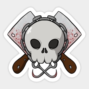 Butchers crew Jolly Roger pirate flag (no caption) Sticker